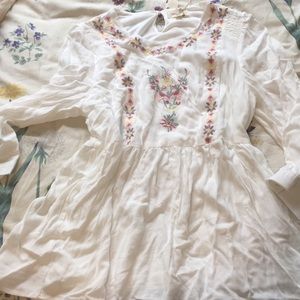 Embroidered Peplum Top